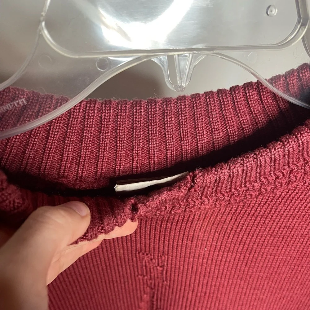 Genuine Country Road Work Wear Maroon Knit Crew Pull Over Compass Sweater Mens L - Picture 5 of 8
